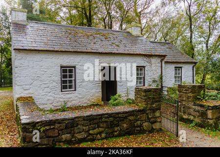 Molto piccolo, trilocale, cottage irlandese, comune tra i piccoli agricoltori agricoli nel 1800s 19th ° secolo Foto Stock