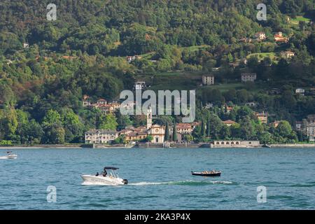 Lago di Como San Giovanni, vista in estate del suggestivo borgo lacustre di San Giovanni sulla sponda orientale del Lago di Como, Italia, Lombardia Foto Stock