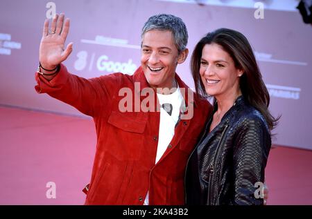 Roma, Italia. 29th Ott 2017. Rosario Fiorello e Susanna Biondo camminano su un tappeto rosso ' durante il 12th° Festival del Cinema di Roma all'Auditorium Parco della Musica il 29 ottobre 2017 a Roma, Italia Credit: dpa/Alamy Live News Foto Stock