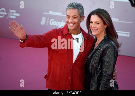 Roma, Italia. 29th Ott 2017. Rosario Fiorello e Susanna Biondo camminano su un tappeto rosso ' durante il 12th° Festival del Cinema di Roma all'Auditorium Parco della Musica il 29 ottobre 2017 a Roma, Italia Credit: dpa/Alamy Live News Foto Stock