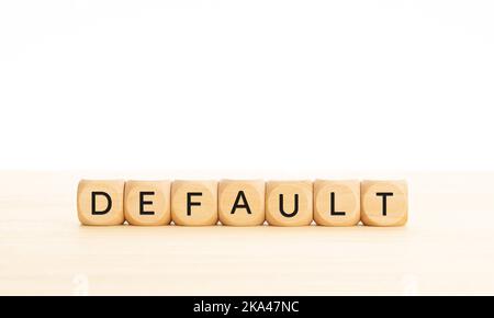 Parola di default su blocchi di legno. Spazio di copia Foto Stock