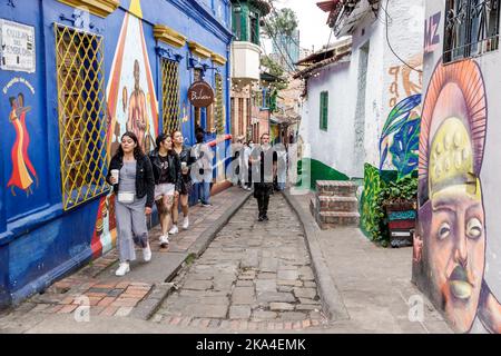 Bogota Colombia,la Candelaria Centro Historico centro storico centro storico centro storico Carrera 2 Calle del Embudo,uomo uomo uomo uomo donna donna donna donna femmina femmina femmina femmina femmina femmina femmina femmina femmina femmina femmina Foto Stock