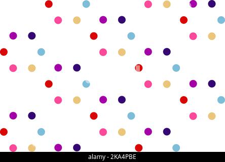 Punti colorati allegri, motivo vettoriale senza cuciture sul bianco Illustrazione Vettoriale