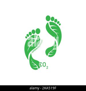 Design concettuale Carbon Footprint. Illustrazione vettoriale. Illustrazione Vettoriale