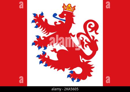 Veduta dall'alto della bandiera Sankt Vith, Belgio. Viaggio belga e concetto patriota. Nessun flagpole. Layout del piano, design. Sfondo della segnalazione Foto Stock