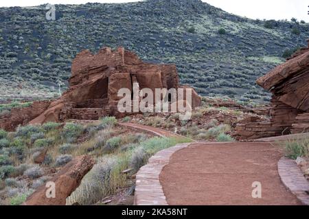 Wupatki National Monument costruito dall'antico Pueblo in quello che è ora vicino a Flagstaff, Arizona Foto Stock