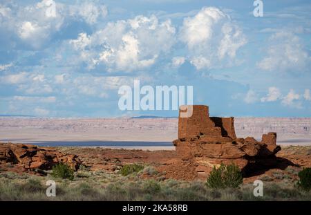 Il complesso delle rovine di Wukoki si trova nel Monumento Nazionale di Wupatki e costruito dagli antichi Pueblo Foto Stock