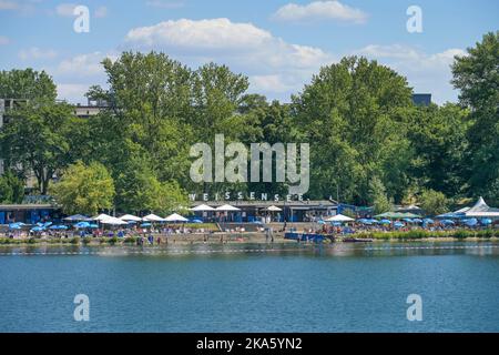 Strandbad, Weißer See, Weißensee, Pankow, Berlino, Germania Foto Stock