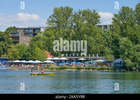 Strandbad, Weißer See, Weißensee, Pankow, Berlino, Germania Foto Stock