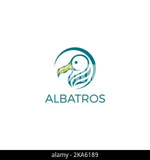 Logo Albatros Premium Vector, icona Bird Illustrazione Vettoriale