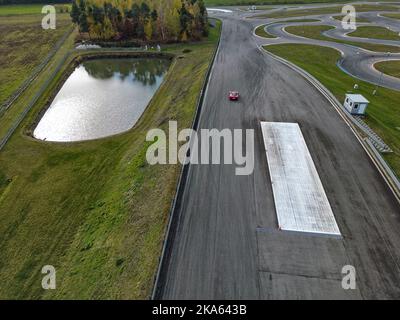 circuito automobilistico di lusso. Fotografia aerea dal drone Foto Stock