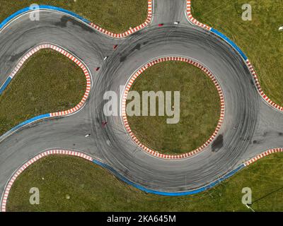 circuito automobilistico di lusso. Fotografia aerea dal drone Foto Stock