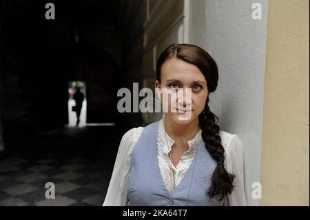 La scrittrice criminale svedese Camilla Lackberg prima dell'uscita del suo nuovo romanzo "The Angel Maker" a Stoccolma, Svezia, 8 settembre 2011. Foto Stock