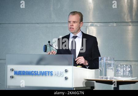 Oslo 20160216. Alla conferenza ''Sammen om jobben'' il Presidente e Amministratore Delegato (CEO), Svene Tore Holsether di Yara. Foto: Vidar Ruud / NTB scanpix Foto Stock