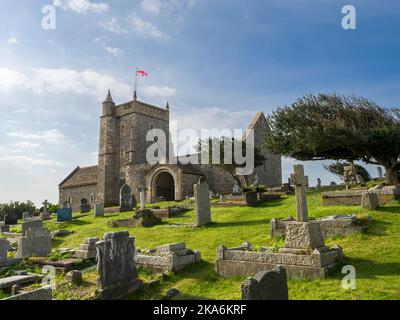 La vecchia chiesa di San Nicola a Uphill, Weston-super-Mare, Somerset del Nord, Inghilterra. Foto Stock