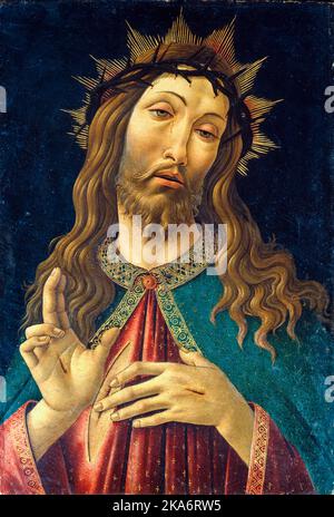 Sandro Botticelli, Cristo coronato di spine, dipinto in tempera su tavola, circa 1500 Foto Stock