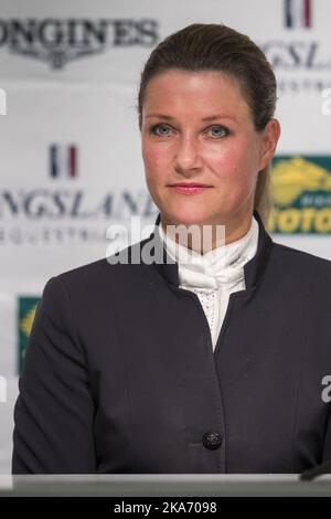 Baerum, Norvegia 20171012. La principessa Märtha Louise tiene una conferenza stampa in occasione dell'Oslo Horse Show presso la Telenor Arena il giovedì di Fornebu. La principessa fa ritorno internazionale come pilota. L'ultima volta che scosso parte in un concorso internazionale è stato nel 2000. Foto: Haakon Mosvold Larsen / NTB scanpix Foto Stock