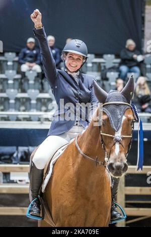 Baerum 20171012. La principessa Märtha Louise ha concluso terzo nella classe 120 CSIAM durante l'Oslo Horse Show alla Telenor Arena il giovedì di Fornebu. Questa è la rimonta internazionale della principessa come cavaliere. L'ultima volta che ha partecipato a un concorso internazionale è stata nel 2000. Foto: Haakon Mosvold Larsen / NTB scanpi Foto Stock