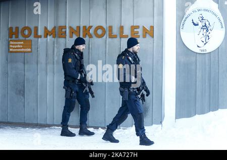 Oslo, Norvegia 20180202. Il principe Guglielmo del Regno Unito e la duchessa Kate visitano Holmenkollen. La sicurezza intorno alla visita era ben curata. Foto: Terje Pedersen / NTB scanpix Foto Stock