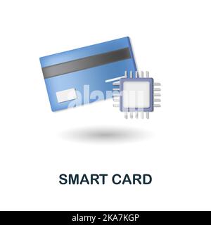 Icona Smart Card. 3d illustrazione dalla collezione smart city. Creative Smart Card 3D icona per web design, modelli, infografiche e altro ancora Illustrazione Vettoriale