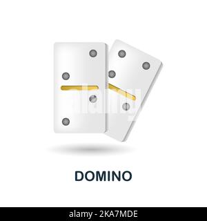 Icona Domino. 3d illustrazione dalla collezione di giochi da tavolo. Icona Creative Domino 3D per web design, modelli, infografiche e altro ancora Illustrazione Vettoriale