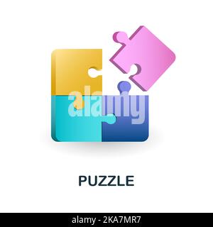 Icona puzzle. 3d illustrazione dalla collezione di giochi da tavolo. Creative Puzzle 3D icona per web design, modelli, infografiche e altro ancora Illustrazione Vettoriale