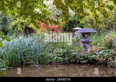 Japanese Garden, Newstead Abbey, Nottinghamshire, Inghilterra, Regno Unito Foto Stock