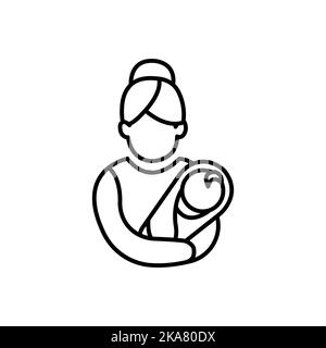 Icona assistenza post-natale assistenza all'infanzia. Icona vettoriale per postnatale Illustrazione Vettoriale