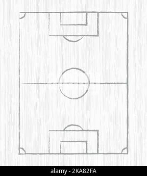 Tattiche di calcio e calcio disegnate con gesso, pennarello su una tavola di legno bianco - illustrazione Vector Illustrazione Vettoriale