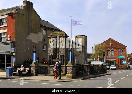 Il memoriale di guerra, Market Street, Ashby de la Zouch città, Leicestershire, Inghilterra; Regno Unito Foto Stock