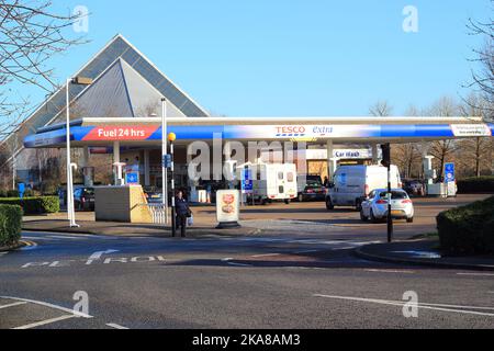 Garage Tesco. Foto Stock