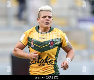 Leeds, Regno Unito. 01st Nov 2022. Tati Fernandes del Brasile durante il Women's Rugby League World Cup 2021 match Inghilterra Women vs Brazil Women al Headingley Stadium, Leeds, Regno Unito, 1st novembre 2022 (Photo by Mark Cosgrove/News Images) a Leeds, Regno Unito il 11/1/2022. (Foto di Mark Cosgrove/News Images/Sipa USA) Credit: Sipa USA/Alamy Live News Foto Stock