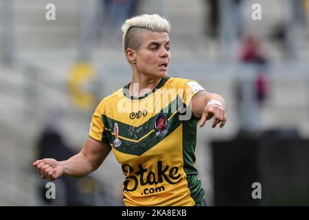 Leeds, Regno Unito. 01st Nov 2022. Tati Fernandes del Brasile durante il Women's Rugby League World Cup 2021 match Inghilterra Women vs Brazil Women al Headingley Stadium, Leeds, Regno Unito, 1st novembre 2022 (Photo by Mark Cosgrove/News Images) a Leeds, Regno Unito il 11/1/2022. (Foto di Mark Cosgrove/News Images/Sipa USA) Credit: Sipa USA/Alamy Live News Foto Stock