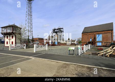 Vista su Snibston Colliery Park, Coalville, Leicestershire, Inghilterra, Regno Unito Foto Stock