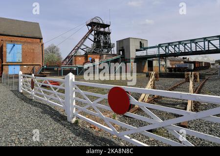 Vista su Snibston Colliery Park, Coalville, Leicestershire, Inghilterra, Regno Unito Foto Stock