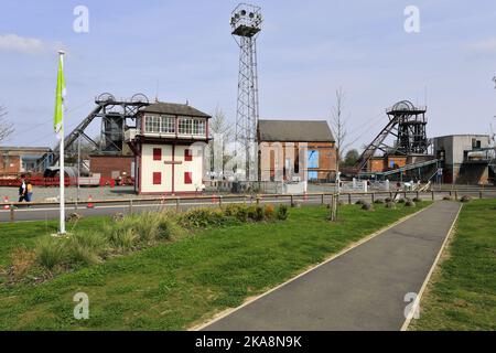 Vista su Snibston Colliery Park, Coalville, Leicestershire, Inghilterra, Regno Unito Foto Stock
