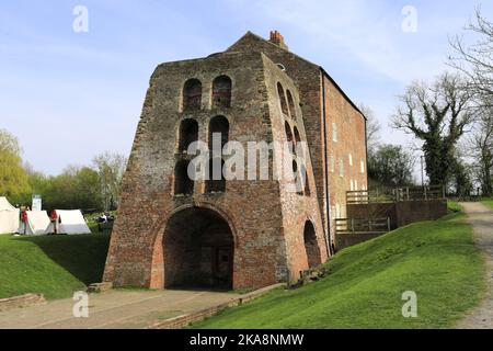 Il Moira Furnace Museum and Country Park, Moira Village, Leicestershire, Inghilterra; UK Moira Furnace è un altoforno di produzione del 19th° secolo Foto Stock