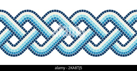 Antico mosaico senza cuciture motivo. Ornamento decorativo in pietra antica. Illustrazione Vettoriale