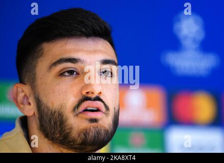 Armando broja di Chelsea durante una conferenza stampa a Stamford Bridge, Londra. Data immagine: Martedì 1 novembre 2022. Foto Stock