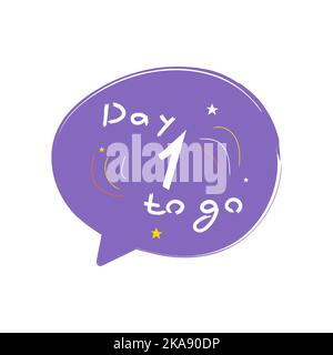 Badge e adesivi giorni rimanenti. Numero di giorni rimanenti. Banner del conto alla rovescia per i giorni a sinistra. Conto alla rovescia del modello di banner vettoriale Illustrazione Vettoriale