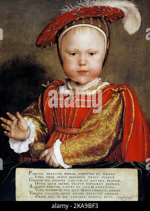EDOARDO VI d'Inghilterra (1537-1553) dipinse come Principe Edoardo nel 1538 da Hans Holbein il giovane Foto Stock
