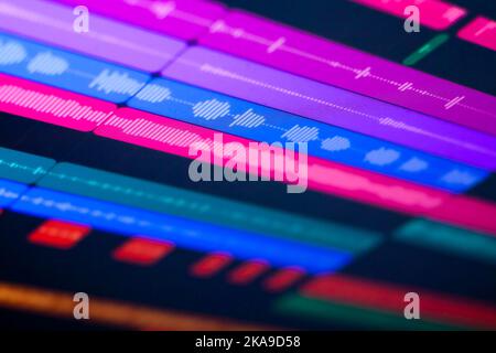 Una workstation audio digitale, o DAW, per comporre e produrre musica Foto Stock