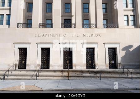 1 novembre 2022, Washington, District of Columbia, Stati Uniti: Il Dipartimento degli interni degli Stati Uniti a Washington, DC (Credit Image: © Michael Brochstein/ZUMA Press Wire) Foto Stock