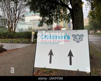 Augusta, GA USA - 12 14 21: Segno del centro di assistenza sanitaria dell'università della Georgia per bambini Foto Stock