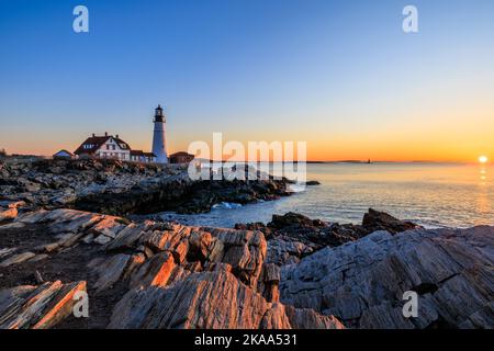 Portland Head Light a Cape Elizabeth, Maine Foto Stock