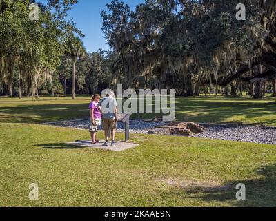 Monumento nazionale di Fort Frederica sull'isola di St Simons in Georgia Foto Stock