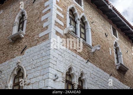 Palazzo Zuccato, 15th c., via Decumanus, Parenzo, Croazia Foto Stock