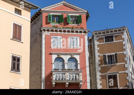 Case, Via Pietro Ive, Rovigno, Croazia Foto Stock