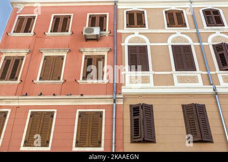 Case, Via Pietro Ive, Rovigno, Croazia Foto Stock