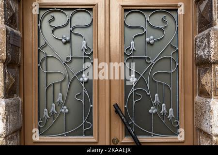 Porta, via Carera, Rovigno, Croazia Foto Stock